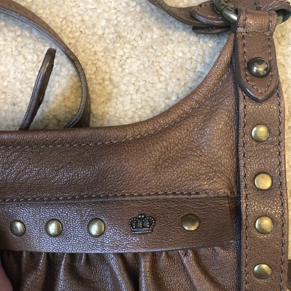 Juicy Couture THINK Brown Taupe Leather Crossbody Bag - Picture 6 of 16